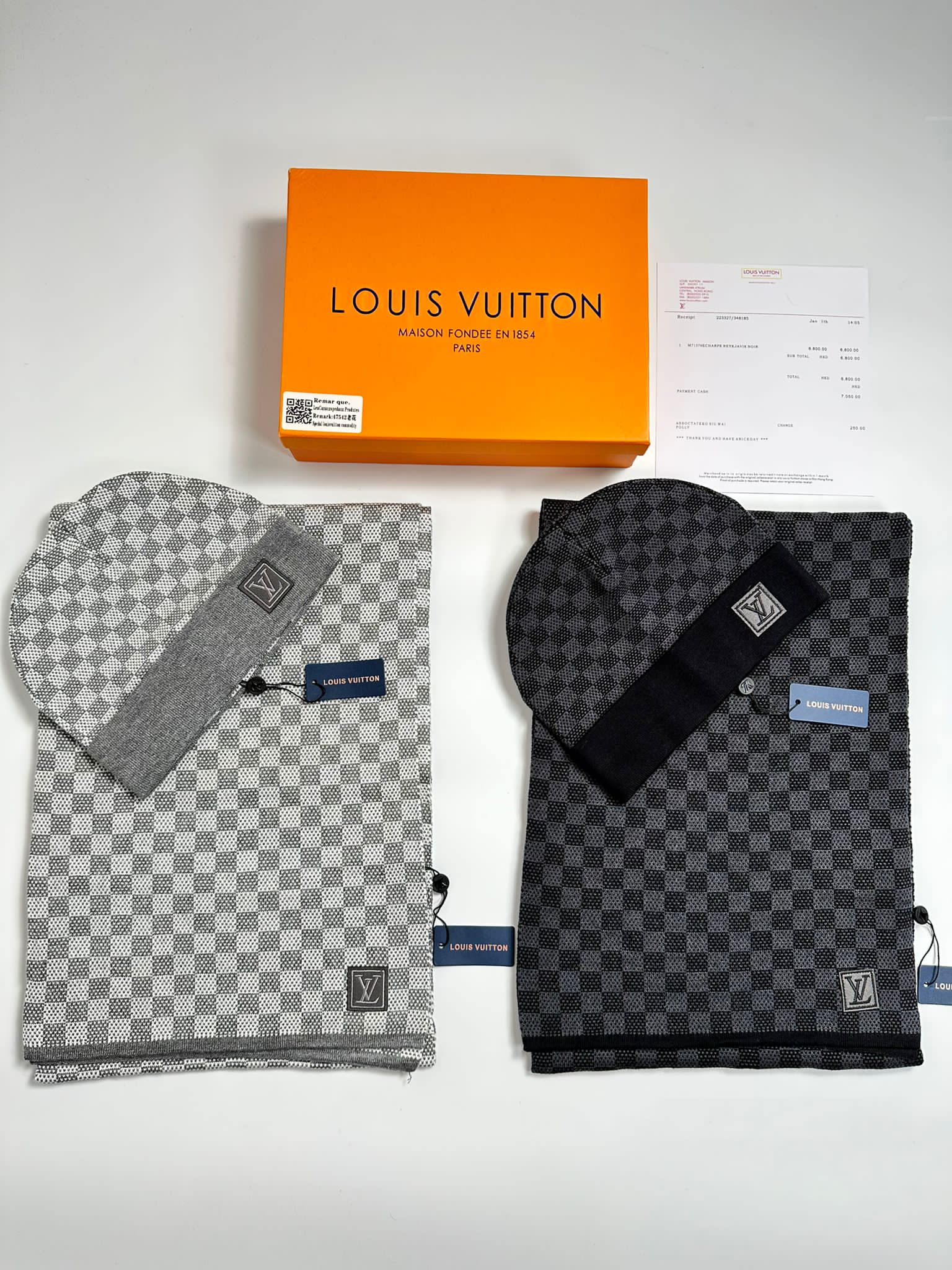 lv scarf and hat set